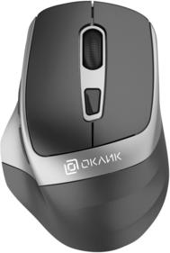 Мышь Oklick Оклик 516MW черный/серебристый оптическая 1600dpi silent беспров. BT/Radio USB для ноутбука 6but