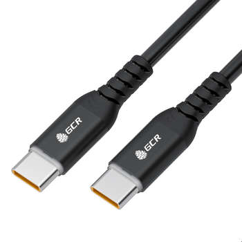 GCR Кабель PREMIUM 1.5m TypeC / TypeC PD 60W, быстрая зарядка для iPhone 15, силикон, белый, AL корпус