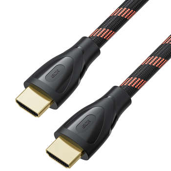 GCR Кабель Premium 3.0m HDMI 2.1, ECO Soft капрон, черный, HDR 4:4:4, Ultra HD, 8K 60Hz/4K*120Hz, 3D, 48 Гбит/с, 3 Х экран с армированием