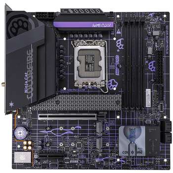 Материнская плата Colorful COLORFIRE B760M-MEOW WIFI D5 PURPLE B760, LGA1700, 4*DDR5, 1*PCIEx16, 1*PCIEx4, 3*M.2, 2*TypeC, 4*USB3.2Gen1, 6*USB2.0, 4*SATA3.0, 2.5G, DP, HDMI, M-ATX, RTL