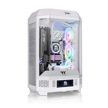 Корпус Thermaltake The Tower 300 Snow/White/Win/SPCC/Tempered Glass*3/CT140 White Fan*2/Color Box/With Screen Metal Panel