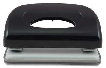 Дырокол KW-TRIO Dolphin 091X9BLACK макс.:10лист. пластик черный отв.:2 с линейкой