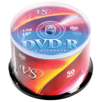 Оптический диск Диск DVD-R VS, 4,7 Гб, 16x, Cake Box , КОМПЛЕКТ 50 шт., VSDVDRCB5001