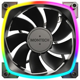 Кулер для корпуса Montech Вентилятор для корпуса RX120 Reverse ARGB 120х120x25 черный 4-pin 27дБ  Ret