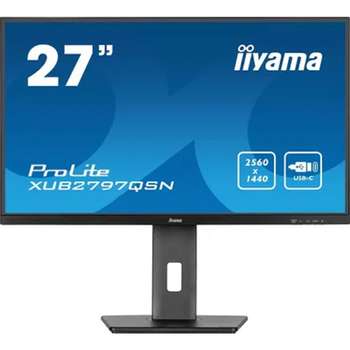 Монитор IIYAMA LCD 27" XUB2797QSN-B1 черный {IPS 2560x1440 100Hz 1ms 250cd HDMI DisplayPort USB3.2 USB-C3.2 RJ-45 2x2W HAS Pivot}