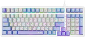 Клавиатура Acer OKW304 механическая белый USB Multimedia for gamer LED