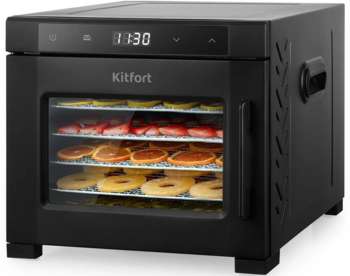 Сушилка для овощей и фруктов KITFORT Сушка для фруктов и овощей КТ-1964 18под. 600Вт черный