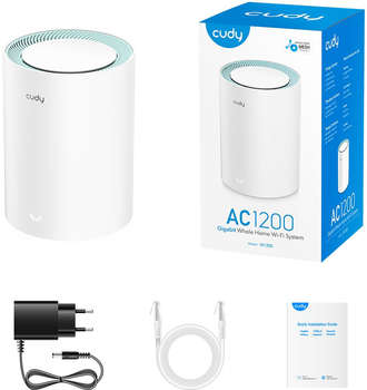 Маршрутизатор CUDY Бесшовный Mesh роутер M1300 AC1200 10/100/1000BASE-TX белый