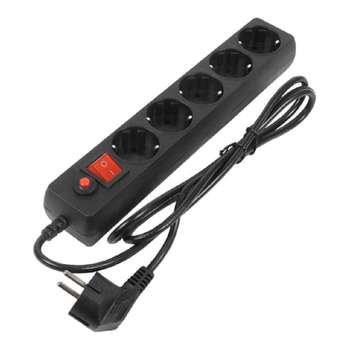 Сетевой фильтр Filum FL-SP3-5-5M-BL, 5 м., черный, 2200 Вт., 5 розеток, упаковка- коробка {00-01057162}