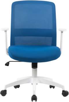 Кресло CACTUS CS-WMC333-BL темно-синий сиденье темно-синий сетка/ткань низк.спин. крестов. пластик пластик белый