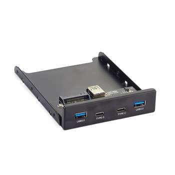 Комплектующие корпусов EXEGATE Планка USB U3H-619 3,5", 2*USB3.0+2*TypeC, черная, подсоед-е к мат. пла OEM {50}