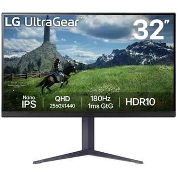 Монитор LG LCD 31.5" 32GS85Q-B UltraGear черный {IPS 2560x1440 180Hz 1ms 2xHDMI DisplayPort USB Pivot} [32gs85q-b.aruz]