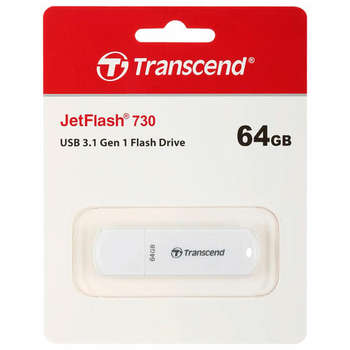 Flash-носитель Transcend Флеш-диск 64 GB JetFlash 730, USB 3.1, белый, TS64GJF730