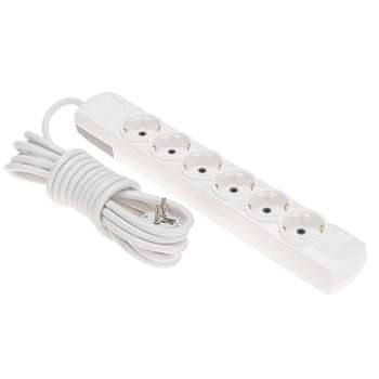 Сетевой фильтр REXANT Удлинитель PREMIUM 6 гнезд, 5м, 3х1,5мм?, с/з, белый