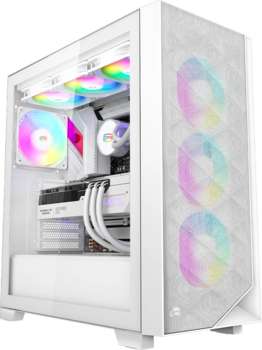 Корпус PCCooler C3D510 WH ARGB белый без БП ATX 5x120mm 5x140mm 2xUSB3.0 audio bott PSU