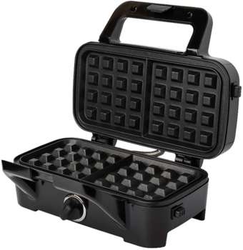 Бутербродница KITFORT Вафельница КТ-1674 1200Вт черный/серебристый