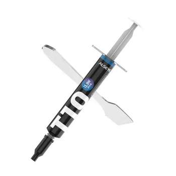 Термопрокладка ALSEYE Термопаста T10 Thermal conductivity: 13.9W/m-k
 Color: Gray
 Conductivity: non-conductive specific gravity: 2.7g / cm³@25℃
 Capacity: 1.2ml
 Weight: 2G