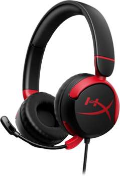 Игровая гарнитура HYPERX Наушники с микрофоном Cloud Mini черный/красный накладные оголовье