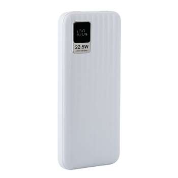 Внешний аккумулятор Perfeo Powerbank WATERFALL 10000 mAh/LED дисплей/PD + QC 3.0/Type-C/2 USB/Выход: 5A, max 22.5WWhite