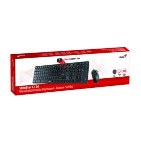 Клавиатура Genius Комплект проводной SlimStar C126 клавиатура+мышь, USB. Цвет: черный