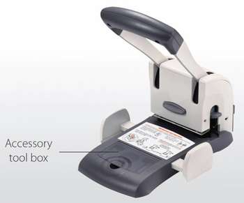 Дырокол KW-TRIO Lever-Tech HD 9546 макс.:100лист. металл/пластик серый отв.:2 с линейкой