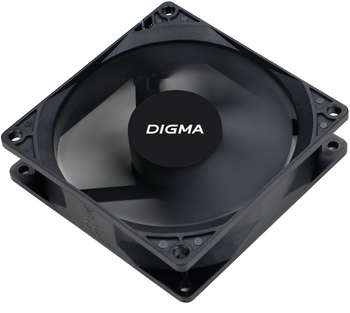 Кулер для корпуса Digma Вентилятор для корпуса DFAN-90 90х90x25 черный 3-pin 4-pin  23дБ Ret