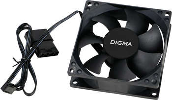 Кулер для корпуса Digma Вентилятор для корпуса DFan-80 80х80x25 черный 3-pin 4-pin  23дБ Ret