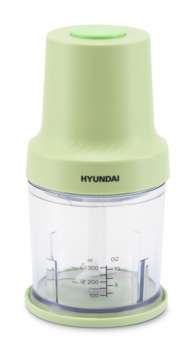 Блендер HYUNDAI Измельчитель электрический HYC-P3128 0.8л. 300Вт салатовый/белый