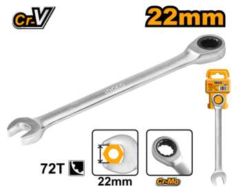Инструмент INGCO_Handtools Комбинированный трещоточный ключ 21 мм INGCO HCSPAR211 INDUSTRIAL HCSPAR221