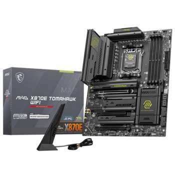 Материнская плата MSI MAG X870E TOMAHAWK WIFI X870, AM5, 4*DDR5, 3*PCIEx16, 4*M.2, 4*TypeC, 2*USB3.2Gen2, 7*USB3.2Gen1, 8*USB2.0, 4*SATA3.0, 5G, Type-C, HDMI, ATX, RTL