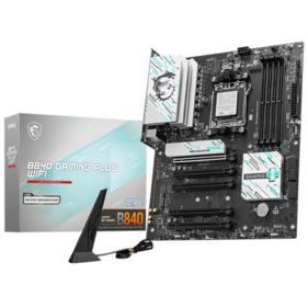 Материнская плата MSI B840 GAMING PLUS WIFI B840, AM5, 4*DDR5, 5*PCIEx16, 3*M.2, 2*TypeC, 1*USB3.2Gen2, 4*USB3.2Gen1, 8*USB2.0, 4*SATA3.0, 2.5G, HDMI, ATX, RTL