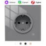 Устройство (умный дом) Moes Розетка Zigbee Smart Wall Socket серый модели ZK-EU ZK-EU16M-GY-MS