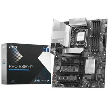 Материнская плата MSI PRO B860-P B860, LGA1851, 4*DDR5, 4*PCIEx16, 3*M.2, 1*TypeC, 2*USB3.2Gen2, 6*USB3.2Gen1, 8*USB2.0, 4*SATA3.0, 5G, Type-C, DP, HDMI, ATX, RTL