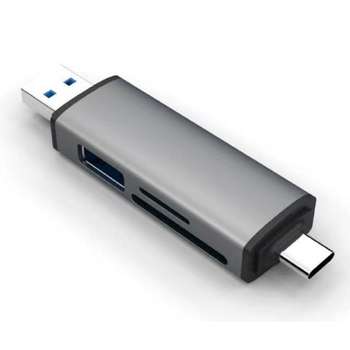 Картридер Bion Expert Bion USB Type-C/USB 3.0  Card reader, microSD/T-Flash/SD/SDHC/SDXC, доп.выход USB 3.0 хаб, поддержка OTG, алюминиевый корпус [BXP-CR-USB3-AC-01]
