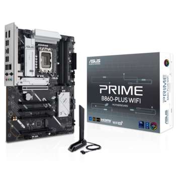 Материнская плата ASUS PRIME B860-PLUS WIFI LGA1851 ATX 4xDDR5 5xPCIEx16 2xM.2 USB-C DP HDMI 2.5GLAN Wi-Fi 6Е