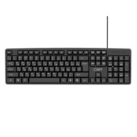 Клавиатура CBR KB 100, длина кабеля 1,5 м, 104 клавиши, USB, офисная, полноразмерная, влагозащищённая,