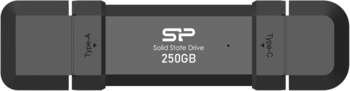 Внешний накопитель Silicon Power Накопитель SSD USB-C 250GB SP250GBUC3S72V1K DS72 1.8" черный USB-A