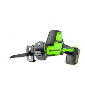 Пила GREENWORKS GPT-CRS-25 24V сабельная акк, б/щет, 0-3000/мин рез 80 мм дер., без АКБ и ЗУ. [1200507]