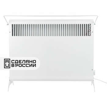 SONNEN Обогреватель-конвектор MINI-1500.2, 1500 Вт, вешалка, Х-образный нагревательный элемент, белый, сделано в России, 457631