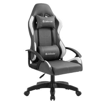 Кресло DEFENDER Игровое Chromos Серый/Белый,класс 2,PU