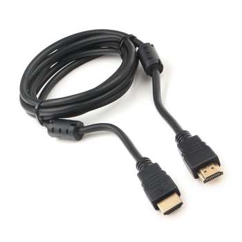 Видеокабель Cablexpert Кабель HDMI 19M/19M, v2.0, медь, позол.котакты, экран, 2 фер.кольца, 1.8м, черный, пакет