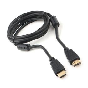 Видеокабель Cablexpert Кабель HDMI 19M/19M, v2.0, медь, позол.котакты, экран, 2 фер.кольца, 1.8м, черный, пакет