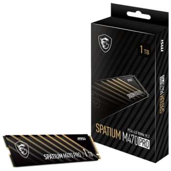 Накопитель SSD MSI Твердотельный M.2 2280 1TB SPATIUM M470 PRO Client SSD S78-440L0J0-P83, PCIe Gen4x4 with NVMe