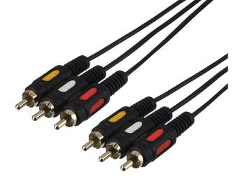 Видеокабель GoPower Кабель 3XRCA 5M 00-00027486 BLACK GOPOWER