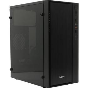 Корпус MINITOWER  mATX W/PSU с окном 2xUSB+USB3.0 HD аудио черный с RGB подсветкой mEVO-9301 EX283754RUS EXEGATE