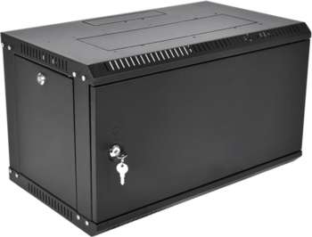 Шкаф, стойка ЦМО Шкаф коммутационный ШРН-Эконом  настенный 9U 600x520мм пер.дв.металл 75кг черный 470мм 17.2кг 180град. 480мм IP20 металл