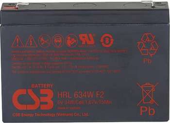 Аккумулятор для ИБП CSB Батарея для ИБП HRL634W F2 FR 6В 34Ач