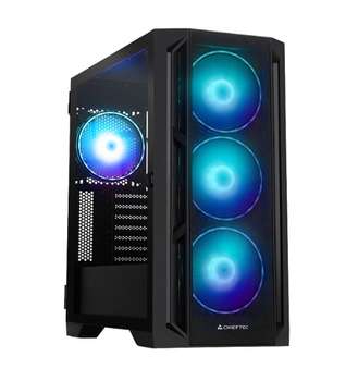 Корпус Chimei CHIEFTEC APEX LUMO GA-01B-L-OP без БП, боковая панель из закаленного стекла, 3xARGB 140мм вентилятора спереди, 1xARGB 140мм вентилятор сзади, черный, ATX