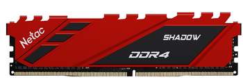 Оперативная память Netac Модуль памяти DDR4 Shadow 8GB 3200MHz CL16 1.35V / NTSDD4P32SP-08R / Red / with radiator