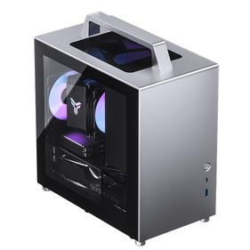 Корпус JONSBO T8 PLUS Silver без БП, боковые панели из закаленного стекла, mini-ITX, серебристый